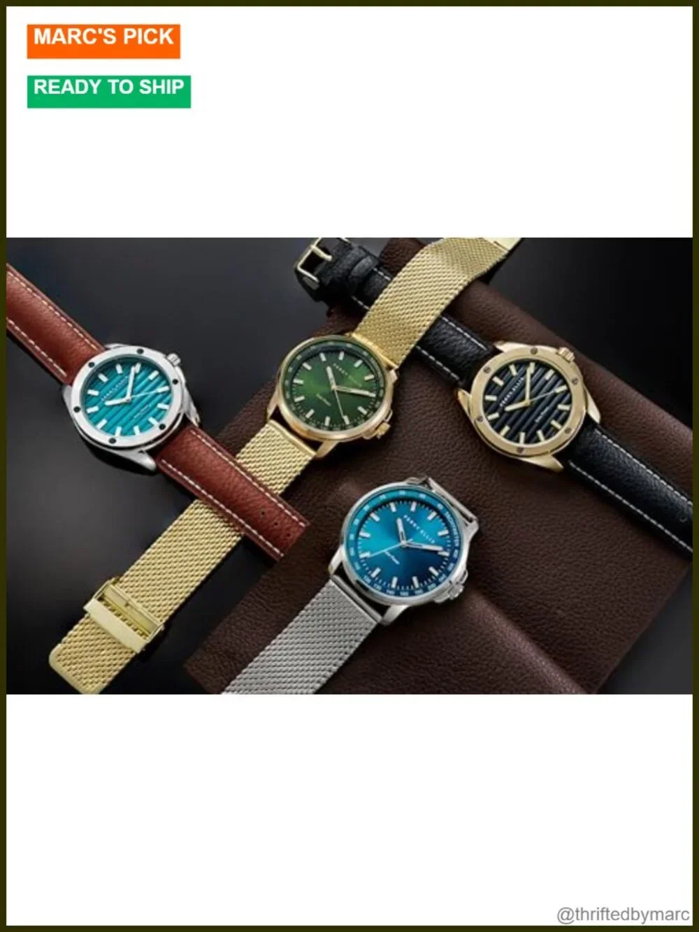 Solar Powered Mens Watch 42mm Vegan Leather Analog Wrist Watch Water Resistant